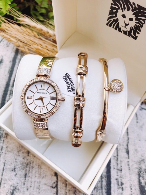 Set Đồng hồ nữ Anne Klein AK màu gold và rosegold