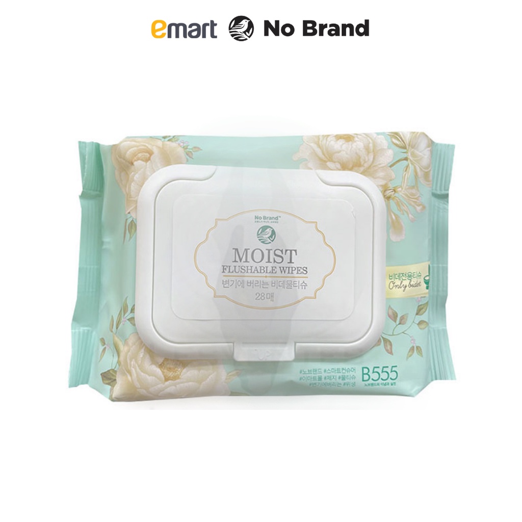 Khăn Ướt Vệ Sinh No Brand Có Nắp Nhựa 28 Miếng Tan Trong Nước - Emart VN