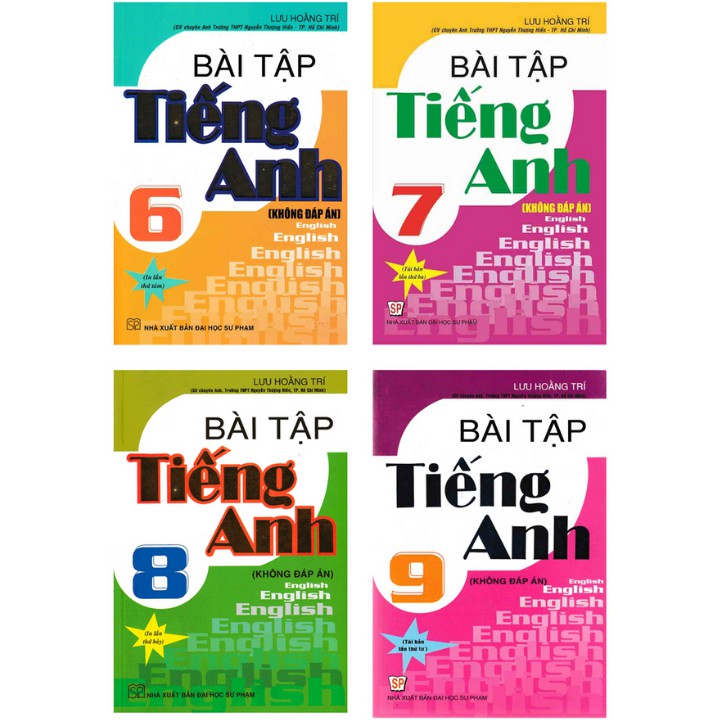 Sách - Combo Bài tập Tiếng Anh 6, 7, 8, 9 - Chương trình hiện hành (không đáp án) (4 quyển)