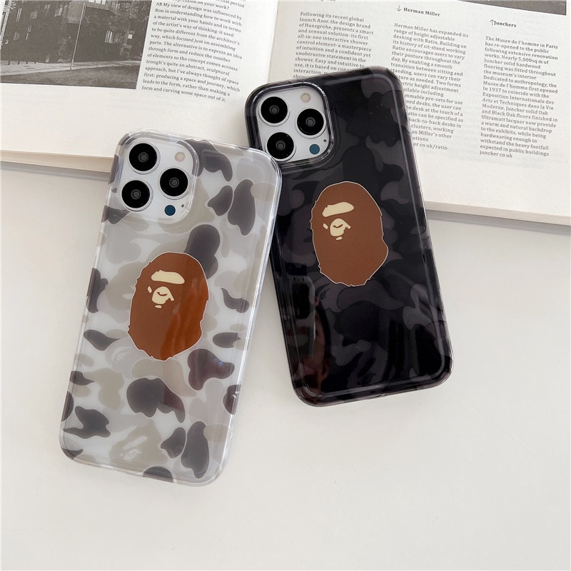 BAPE Hoạt Hình Ốp Điện Thoại Mềm Trong Suốt Họa Tiết Rằn Ri Cho iphone15 15pro 15promax 14promax 14 14pro 13 13pro 13promax 12 11