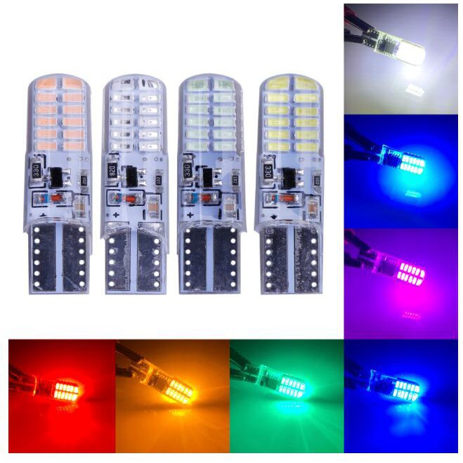 Bộ 10 bóng đèn LED Kevanly T10 W5W 194 168 3014 24 LED 12V cho xe hơi