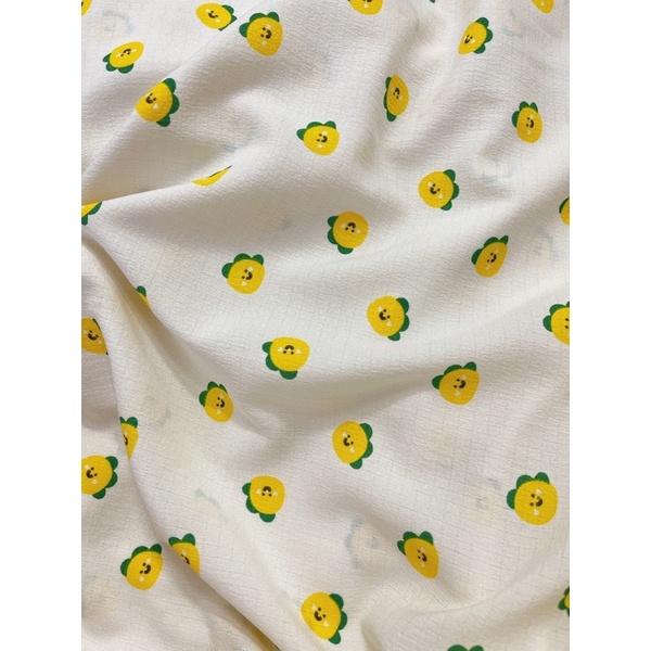 vải đũi xốp con gà xanh siêu xinh may đồ bộ,váy áo,đồ hand made