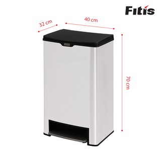 Thùng Rác Fitis Mega - Vuông Đạp Cao (40L)