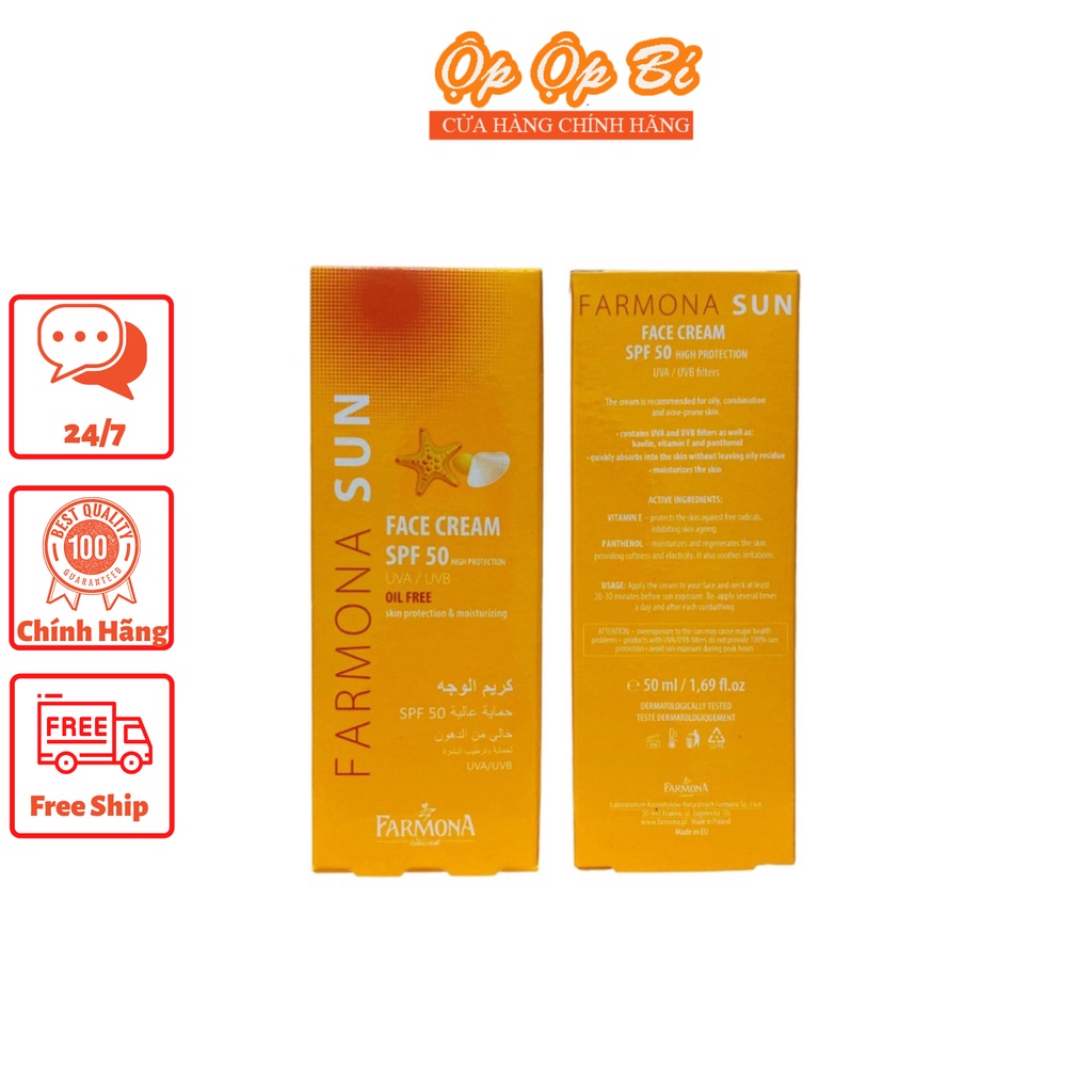 [Mã COSDAY giảm 8% đơn 150K] Farmona Sun Kem Chống Nắng Cho Da Nhạy Cảm, Nâng Tông Da, Không Gây Kích Ứng Da 50ml