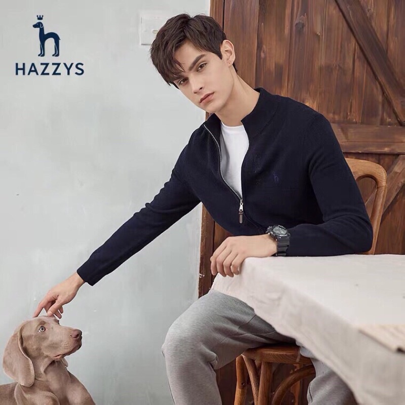 Áo khoác len cardigan nam thương hiệu thời trang Hazzys cao cấp