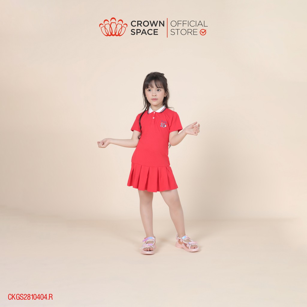 Váy đầm đỏ cho bé gái chính hãng Crown Space CKGS2810404.R