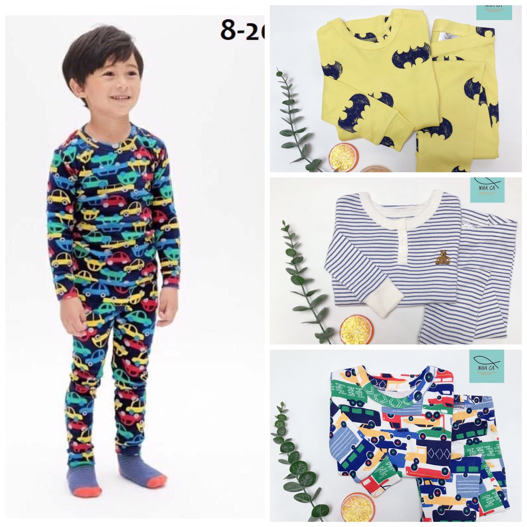 Bộ cotton dài tay bé trai GAP, đồ bộ mặc ngủ bé trai xuất khẩu