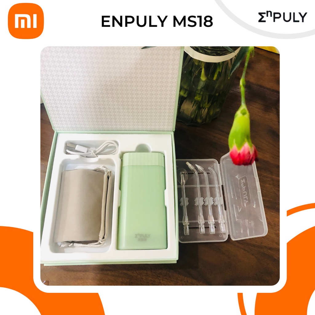 Máy tăm nước mini Xiaomi Enpuly MS18 pin sạc,3 cấp độ làm sạch,kháng nước IPX8,đóng gói hộp quà sang trọng