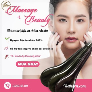 Dụng cụ massage mặt & day, ấn huyệt đạo bằng sừng VIETHORN làm săn chắc da, day ấn huyệt giảm căng thẳng mệt mỏi.