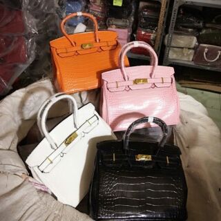 Túi xách hermes bikin da bóng có vân