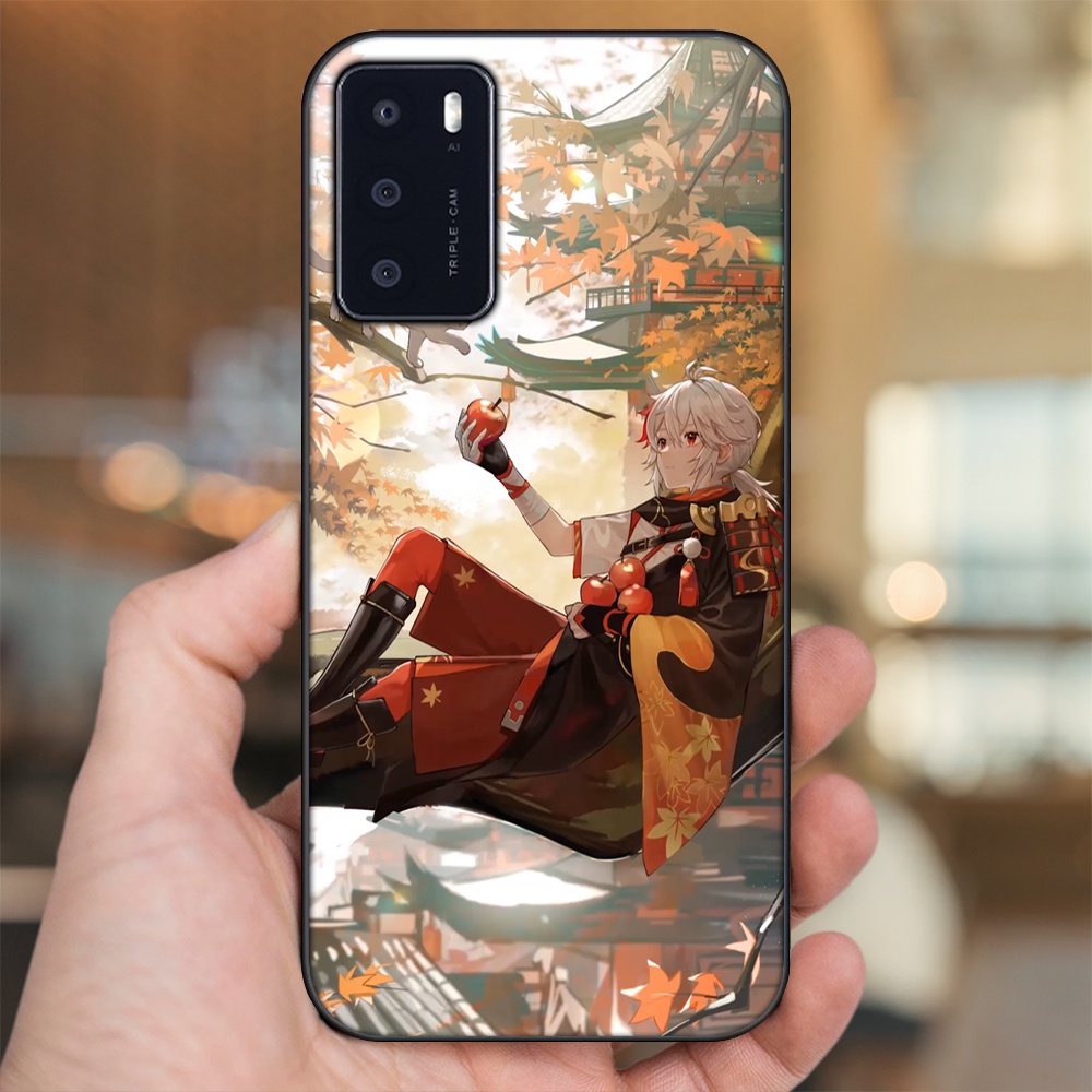 Ốp lưng Oppo A16 viền đen in hình Kazuha Genshin Impact