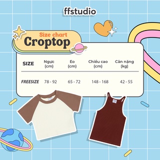 Áo croptop nữ  BASIC ACTIVE TOP FFSTUDIO chất thun gân tăm co giãn