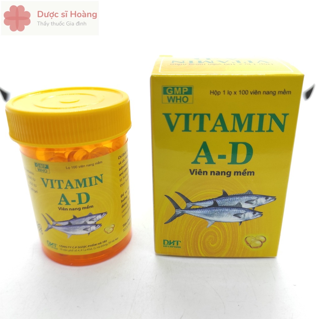 Vitamin A-D - Dược phẩm Hà Tây - Lọ 100 viên date 10/2025