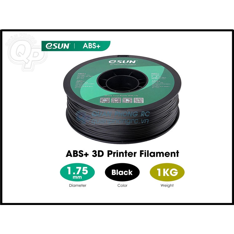 Nhựa In 3D Filament eSUN ABS+ Đen/Trắng 1.75mm 1kg