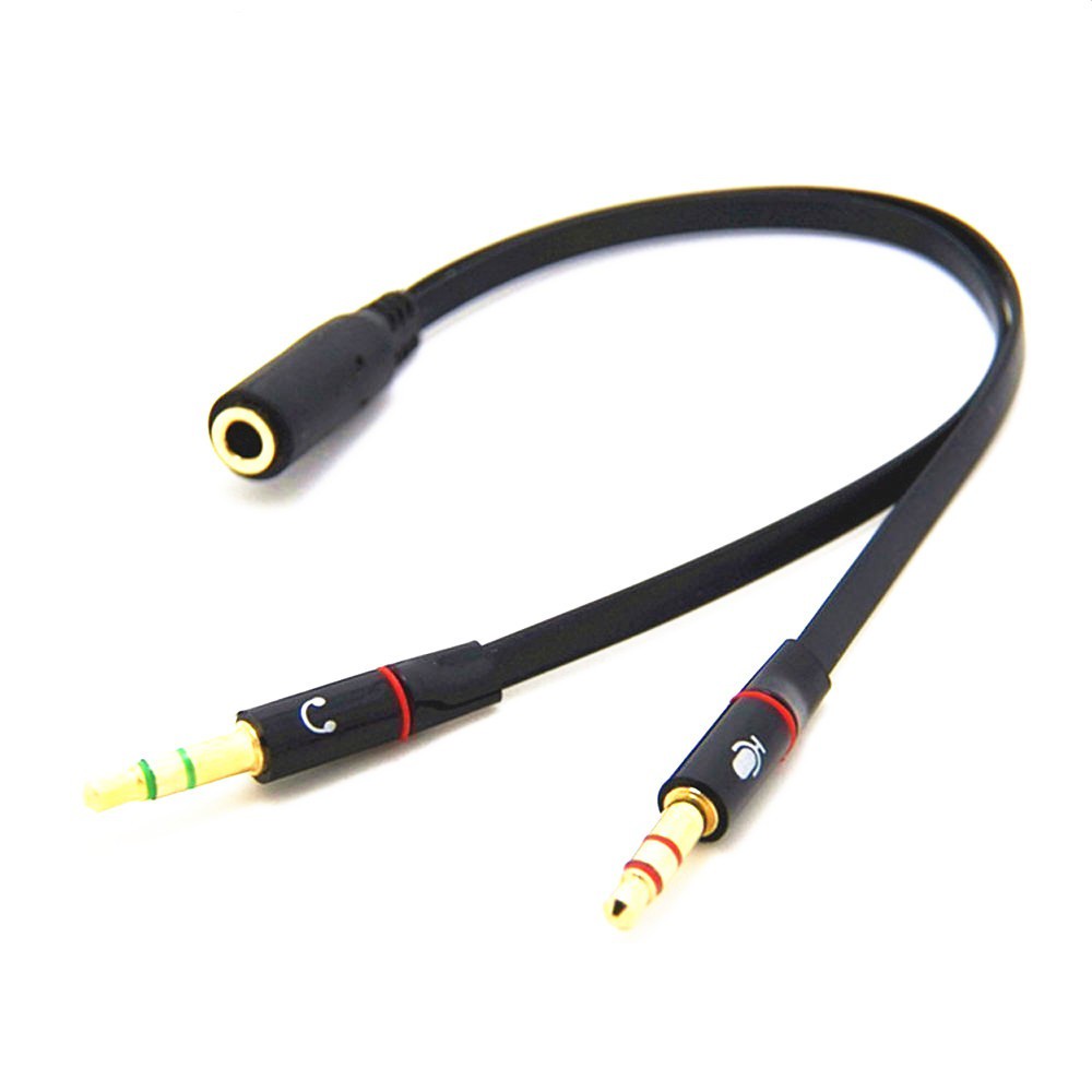 Jack chia tai nghe 1 chân 3.5mm thành 2 chân 3.5mm audio và mic