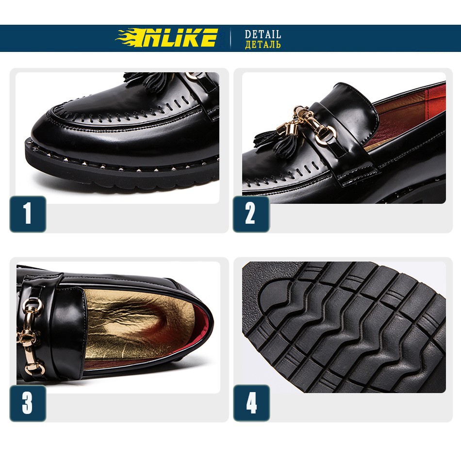 INLIKE Italian Men Loafers Split Leather Party And Wedding Mens Dress Shoes | BigBuy360 - bigbuy360.vn