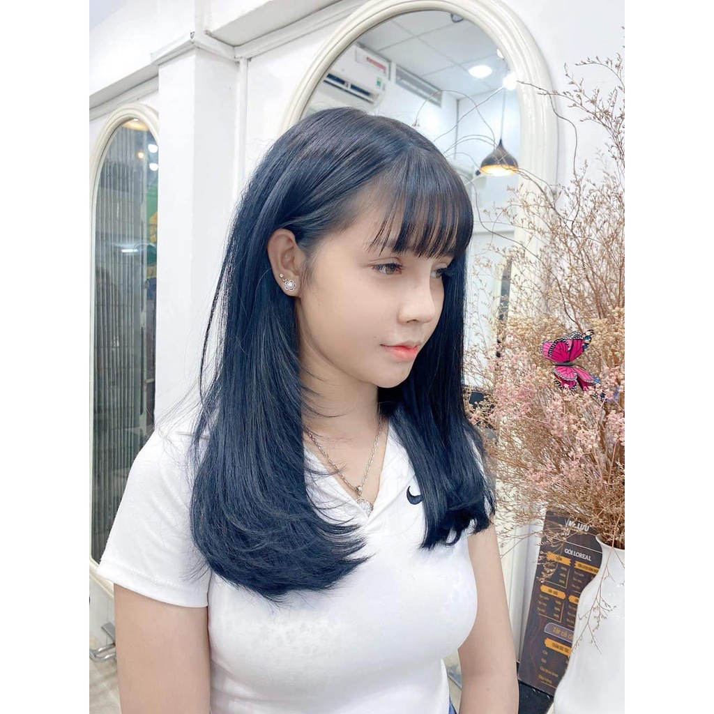 Thuốc Nhuộm Tóc Màu Xanh Đen Blue Black 22.888 Tplus Kèm Trợ Nhuộm