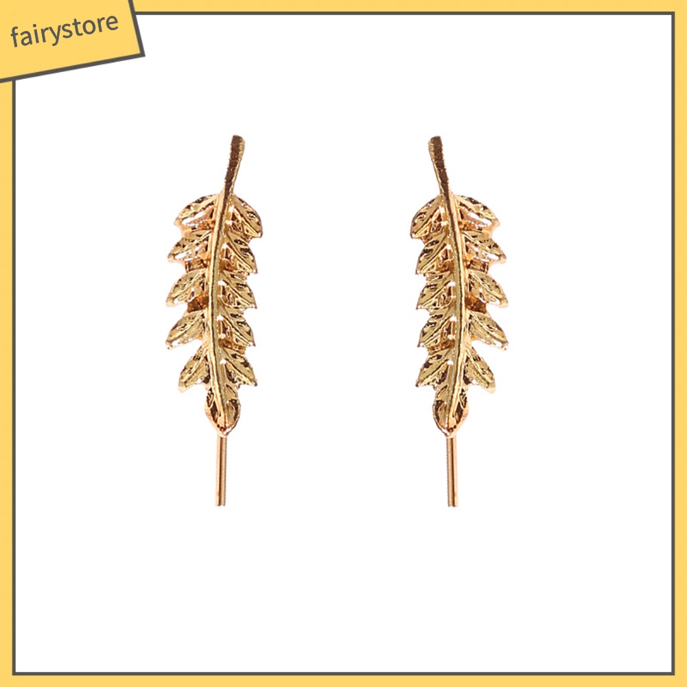 Bông tai hình lá thiết kế thanh lịch cho nữ