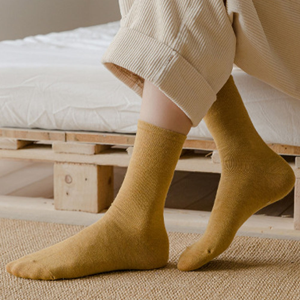 Vớ Cotton Cổ Thuyền Màu Trơn Đơn Giản Cho Nữ