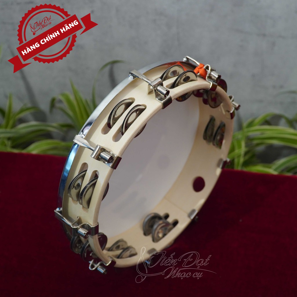 Trống Lắc, Trống Gõ Tambourine Loại Tròn - Khuyết Chất Liệu Nhựa Xi Inox Cao Cấp