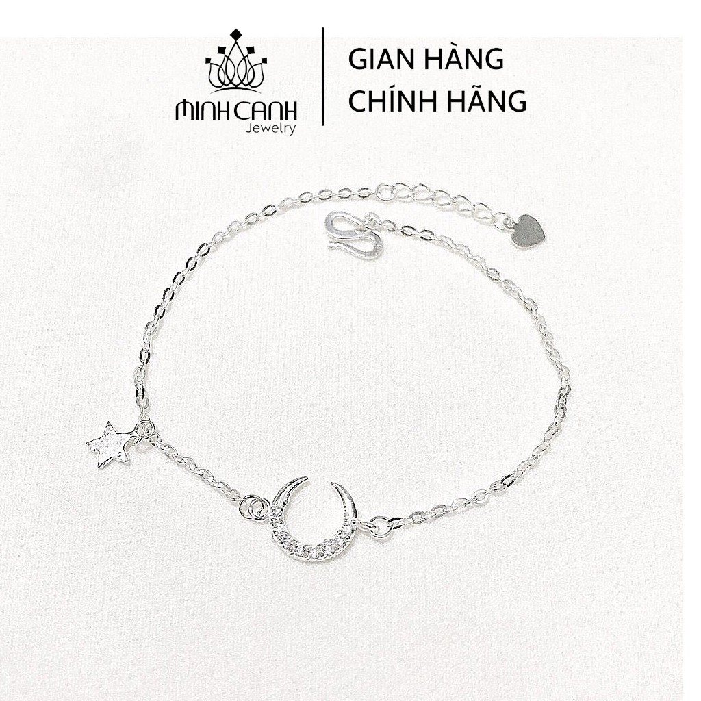 Lắc Tay Bạc Nữ Trăng Sao Dây Xích Mảnh - Minh Canh Jewelry