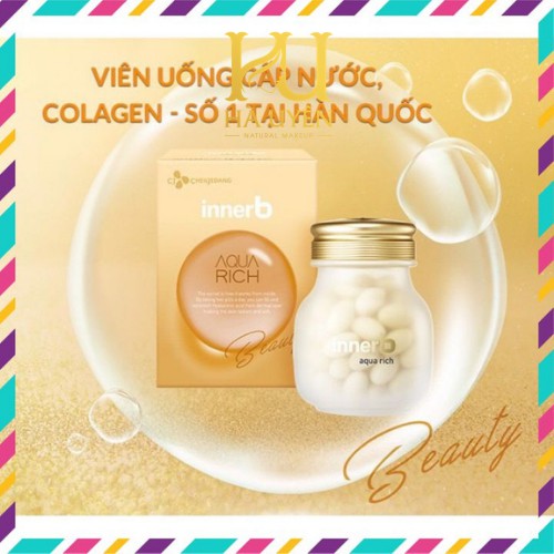 Viên Uống Cấp Nước Bảo Vệ Sức Khỏe Phiên Bản Mới , Chống Nắng Collagen Innerb Aqua Rich Hộp 70 Viên [ Chính - Hãng ]