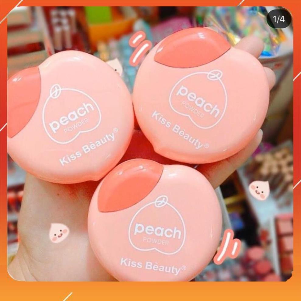 Miễn Phí Ship - Phấn nén Kiss Beauty phiên bản trái đào Peach Powder