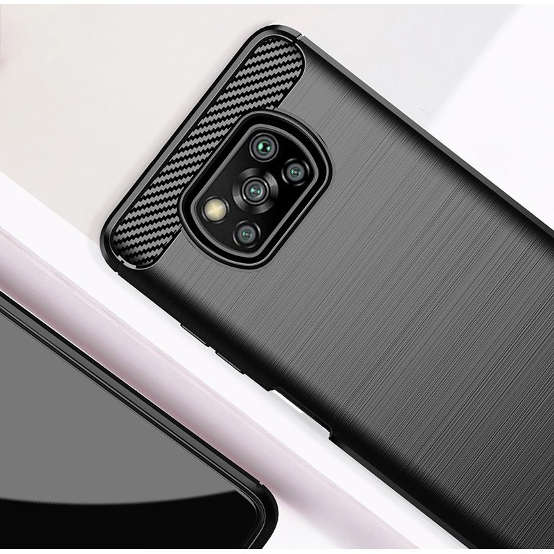 Ốp lưng Redmi Poco X3 NFC Fiber Carbon chống sốc cao cấp, cực bền cực ôm máy