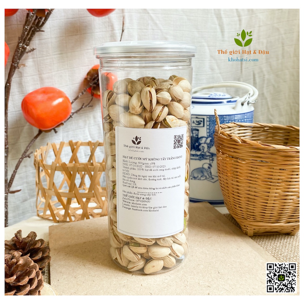 500g Hạt Dẻ Cười Mỹ Không Tẩy Trắng Pistachios