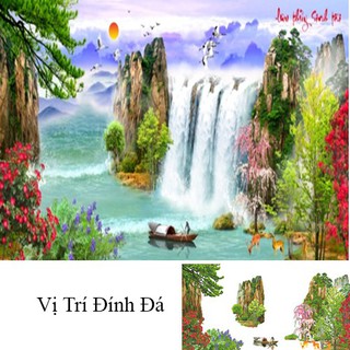 [SALE OFF] Tranh đính đá Tùng nghênh khách Kt 104x50cm