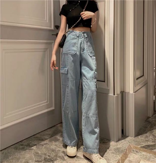 Quần jeans ulzzang ống rộng cá tính 2019 KÈM 4 ẢNH THẬT CUỐI