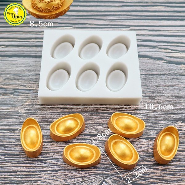 Khuôn silicon thỏi vàng thỏi bạc túi tiền túi mấy mắn 4D làm bánh thần tài