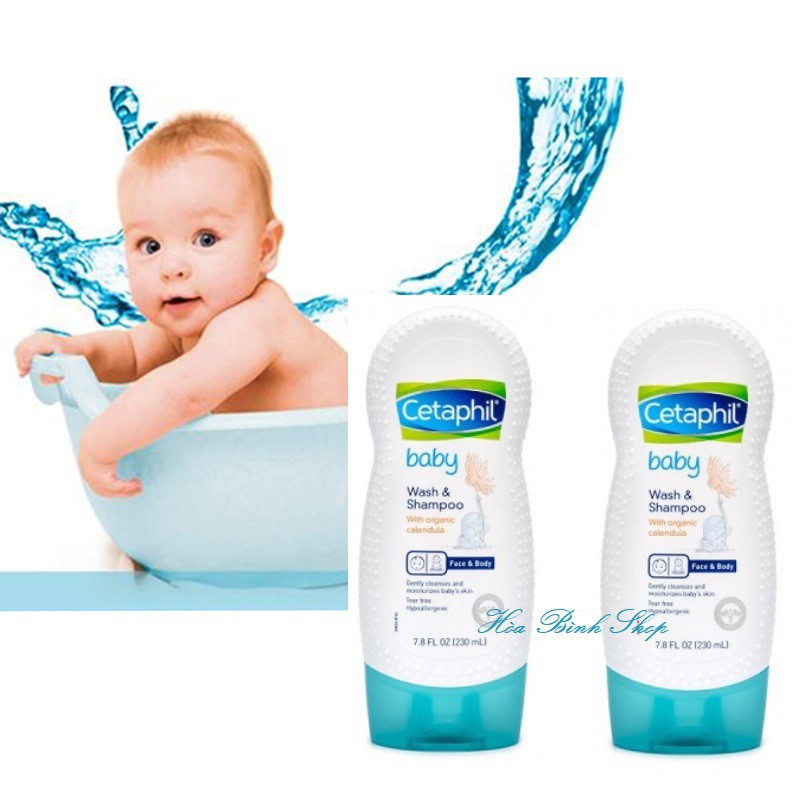 Sữa tắm gội toàn thân cho bé Cetaphil Baby Wash and Shampoo with Organic Calendula (230ml)