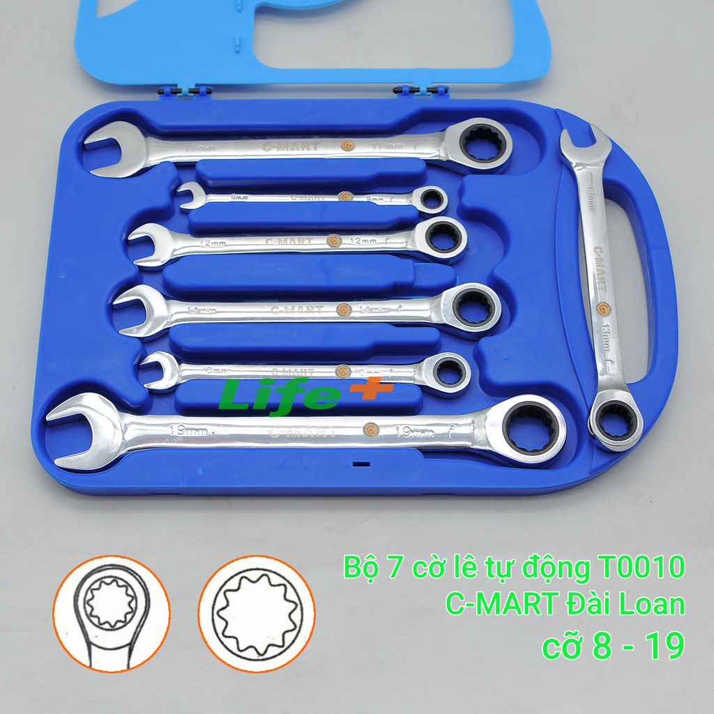 Bộ 7 cờ lê tự động cỡ 8-19 T0010 C-Mart Tools Đài Loan