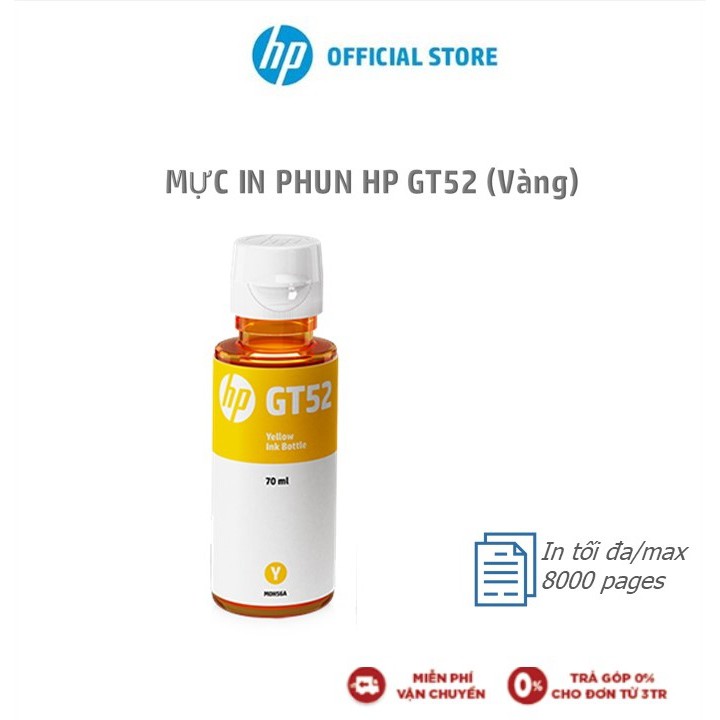 Mực in Phun HP GT52 Yellow Original Ink Bottle Vàng (Máy in HP 115/315/415 /418)