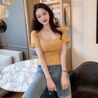 Áo cổ vuông ôm dáng cho nữ