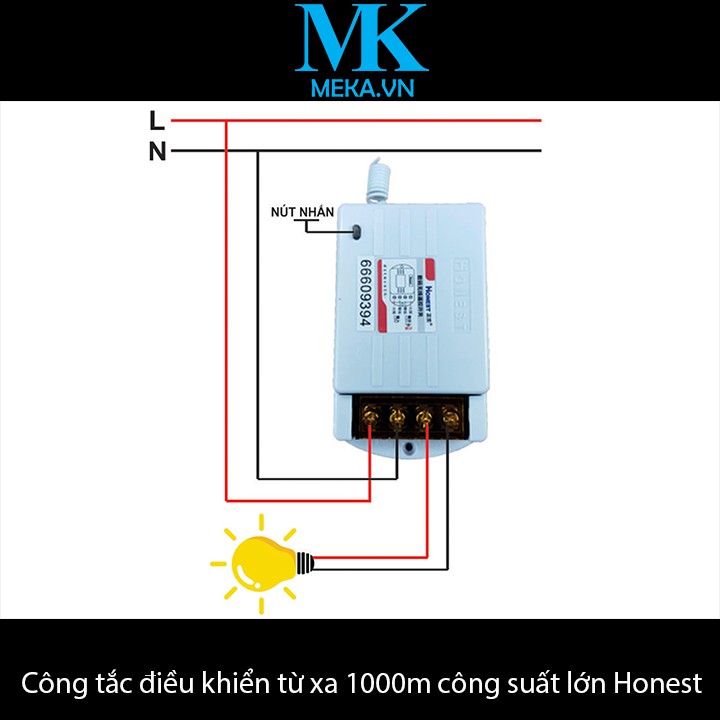 Công tắc điều khiển từ xa 1000m công suất lớn Honest HT-6220ZR