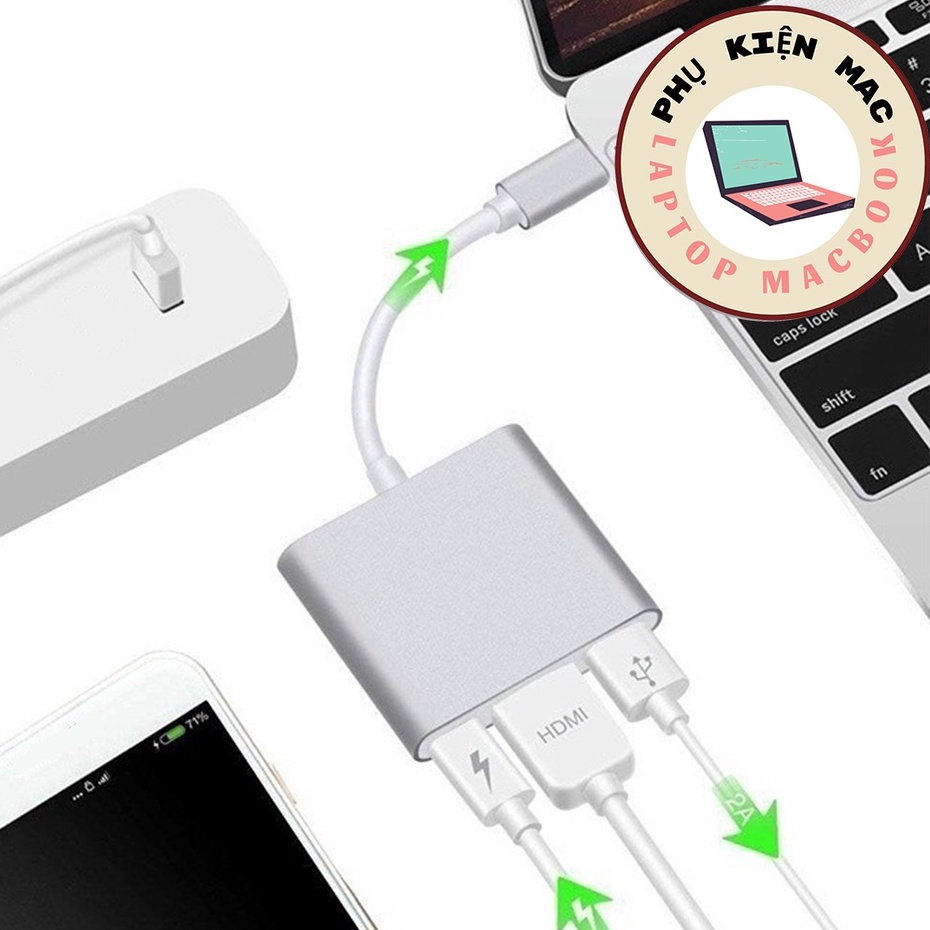 HUB Chia Cổng Chuyển Đổi Đầu USB Type C Đa Năng Dành Cho Retina laptop táo
