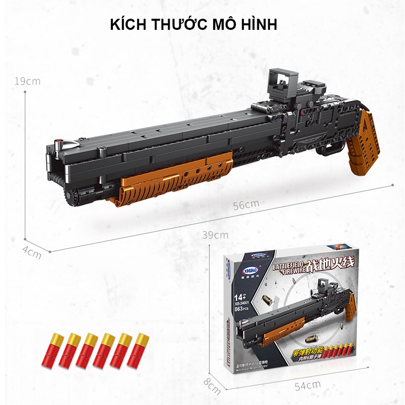 Đồ Chơi Lắp Ráp Mô Hình M1897 PUBG XingBao XB-24001 Với 863 Mảnh Ghép