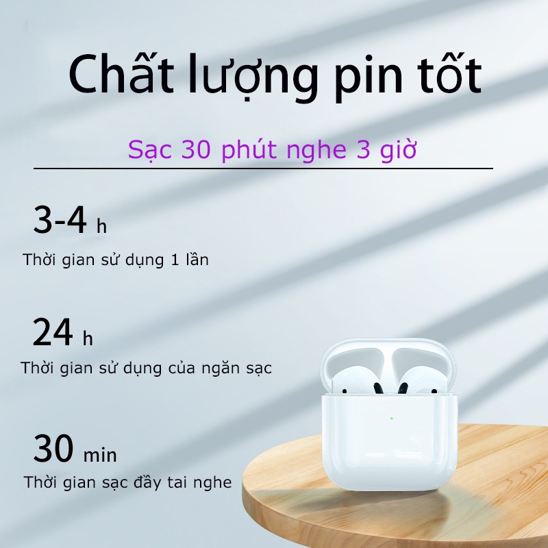 Tai nghe bluetooth Pro 4 Iphone samsung xiaomi bản Quốc Tế cao cấp định vị đổi tên Không Dây