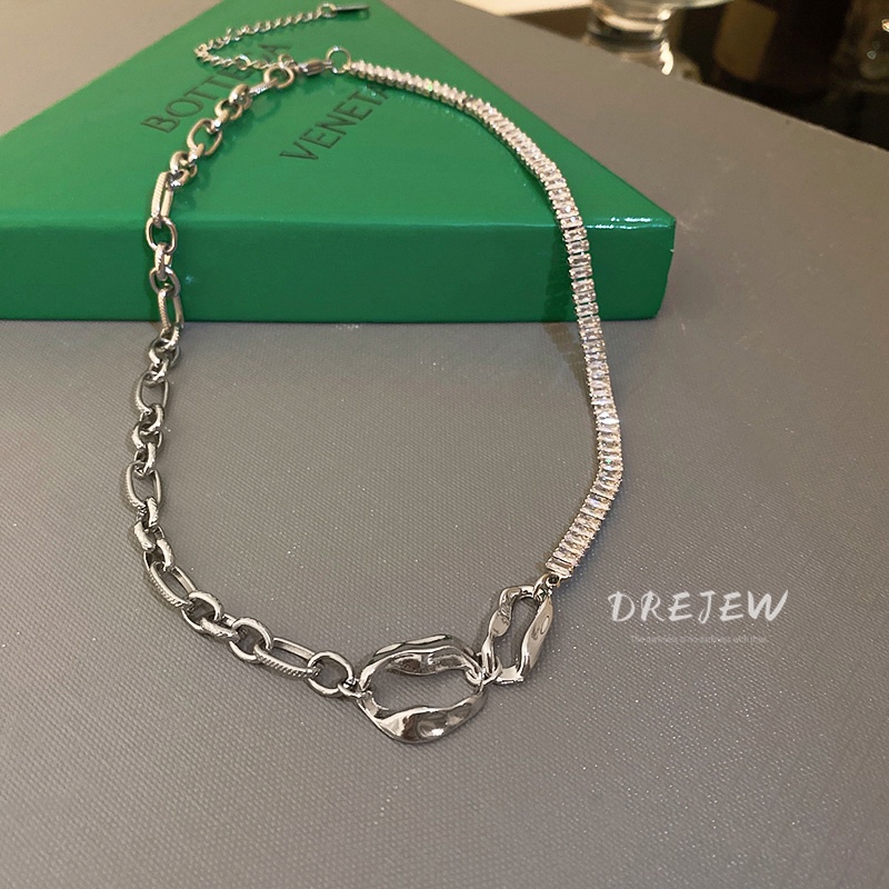 Dây chuyền DREJEW kim loại dạng xoắn thời trang Hàn Quốc dễ phối đồ dành cho nữ