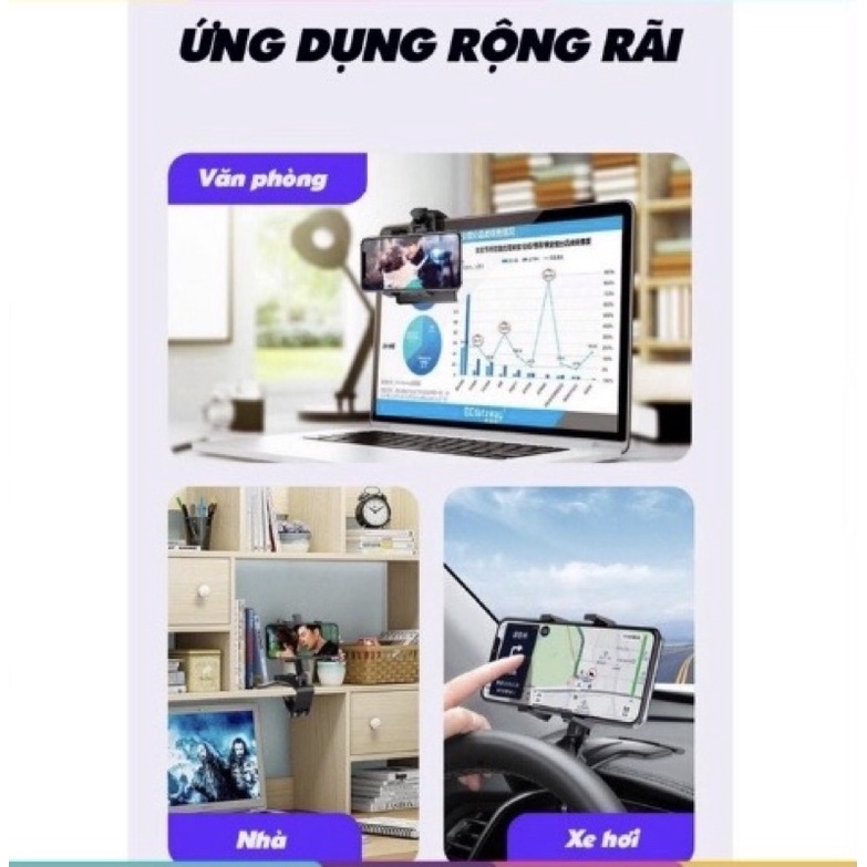 Giá đỡ kẹp điện thoại dùng trên ô tô xe hơi xoay 360 độ gắn taplo kính và cửa gió điều hòa xe | BigBuy360 - bigbuy360.vn