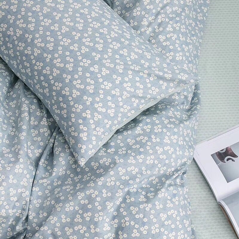 SET CHĂN GA GỐI COTTON LIVING. mẫu hoa thanh liễu
