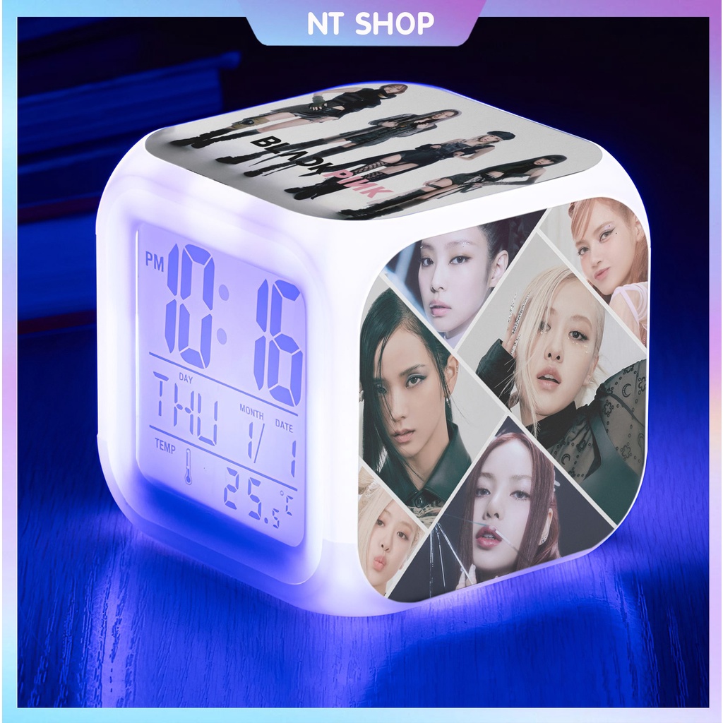 Đồng hồ LED báo thức hình BLACKPINK (tặng kèm pin)