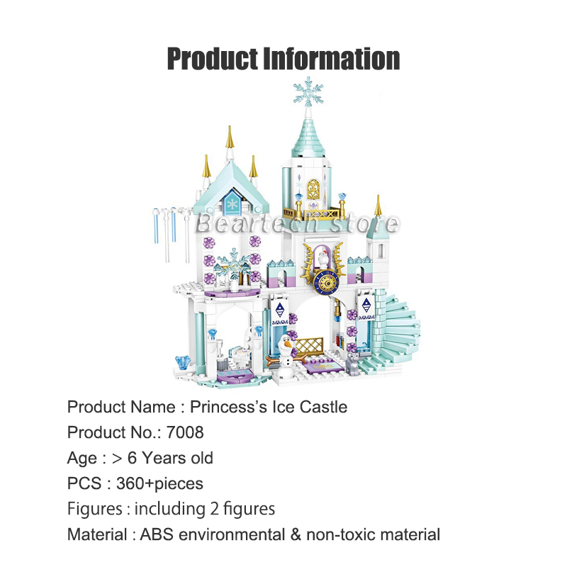 Bộ Đồ Chơi Lắp Ráp Lâu Đài Công Chúa Băng Giá Sáng Tạo Cho Bé Gái
