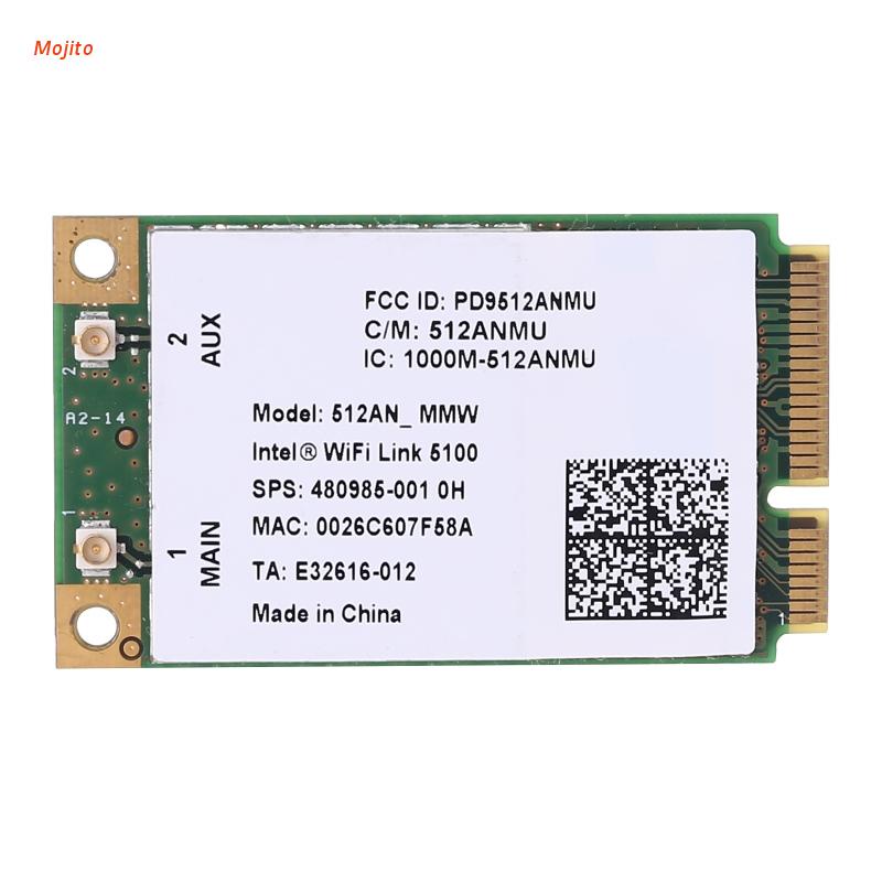Card Wifi Mojito 5100 Agn 300m 2.4g + 5g Mini Pci-E Cho Cq40 Cq45 6520s 6530s 8730w 6930p 8530p4 Dv5 Dv