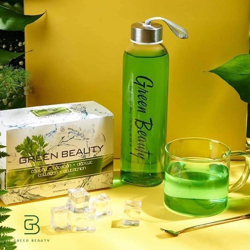 Green Beauty – cần tây-  tảo xoắn- diệp lục- collagen -glutathion hỗ trợ làm đẹp da, thải độc, thanh lọc cơ thể (32 gói)