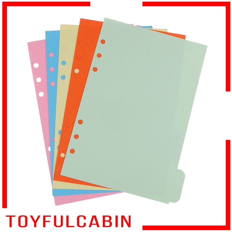 Bộ 5 bìa chia ngăn bằng giấy kraft khổ A5 với thẻ màu nâu thích hợp cho sổ lập kế hoạch/ nhật ký