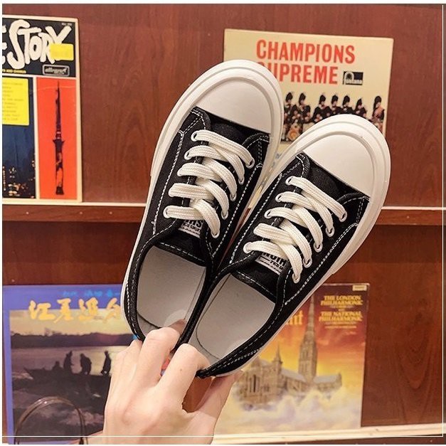 Giày nữ thể thao sneaker độn đế bánh mì Đen Trắng Classic mới về