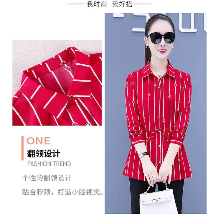 Áo Sơ Mi Voan Kẻ Sọc Dáng Ôm Thời Trang Hàn Quốc Dành Cho Nữ 2022